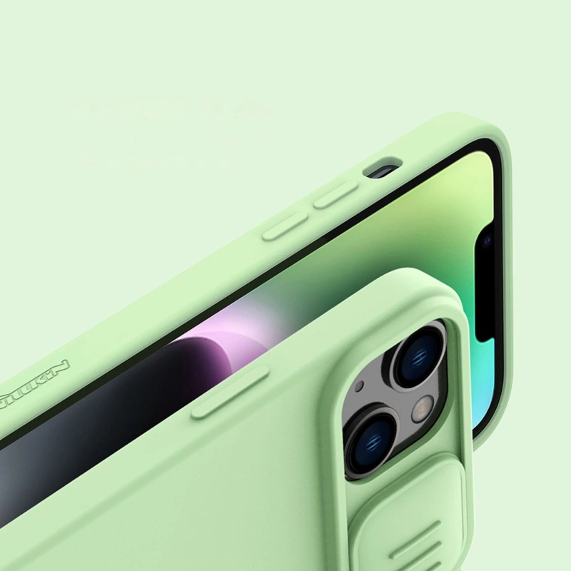 Nillkin CamShield Silky Silicone Case iPhone 14 case cover with camera cover blue