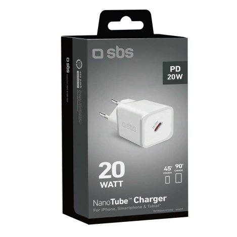 SBS TETRGAN1C20W 20-W-GaN-Wandladegerät mit Power Delivery – Weiß
