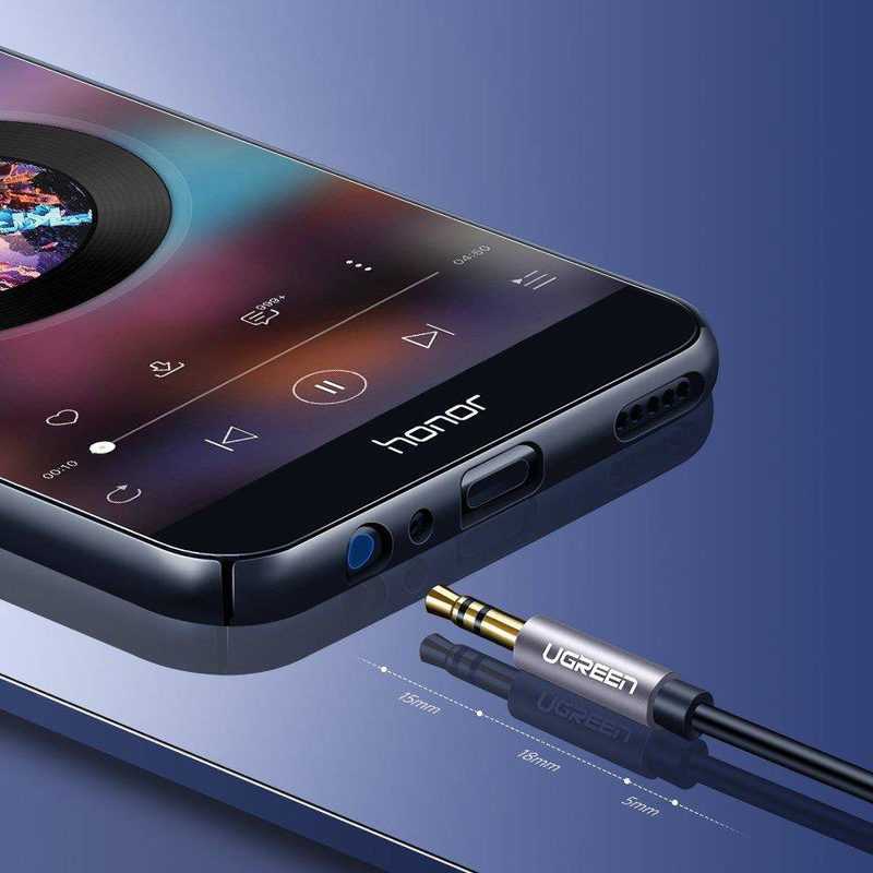 Ugreen przewód kabel przedłużacz AUX 3,5 mm mini jack 1m srebrny (10592)