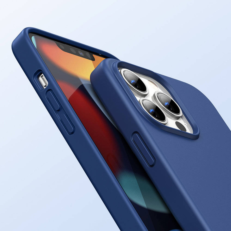 Ugreen Protective Silicone Case Soft Flexible Rubber Cover for iPhone 13 Pro Max blue