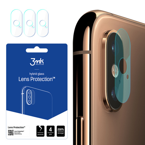3MK FlexibleGlass Lens iPhone Xs Max Szkło hybrydowe na obiektyw aparatu 4szt