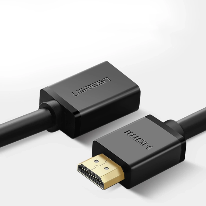 Ugreen kabel przewód adapter przejściówka przedłużacz HDMI (żeński) - HDMI (męski) 4K 10,2 Gbps 340 Mhz audio ethernet 1 m czarny (HD107 10141)