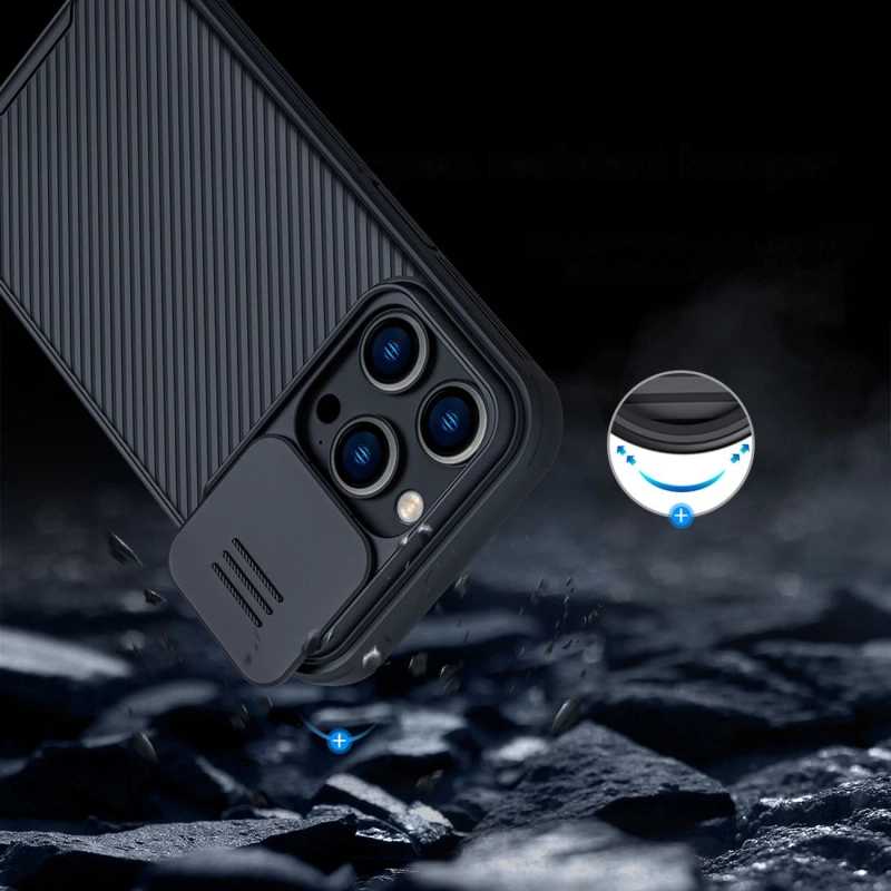 Nillkin CamShield Pro Magnetische Hülle iPhone 14 Pro Max Cover Kameraschutz Blau (mit MagSafe)