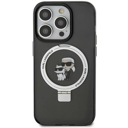 Original Handyhülle IPHONE 11 / XR Karl Lagerfeld Hardcase Ring Stand Karl&Choupettte MagSafe (KLHMN61HMRSKCK) schwarz