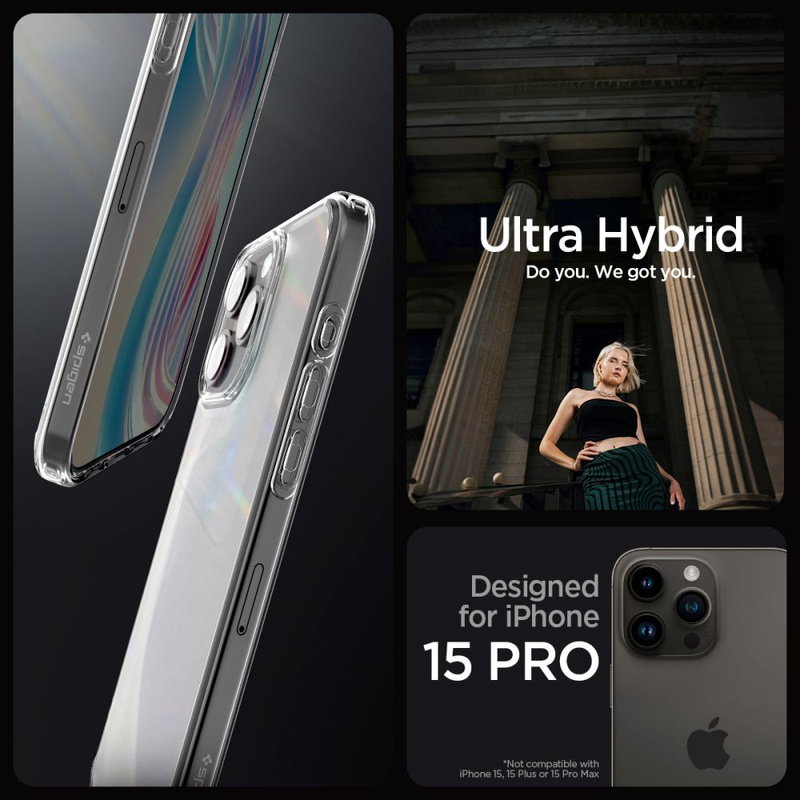 Spigen ULTRA HYBRID IPHONE 15 PRO FROST KLAR