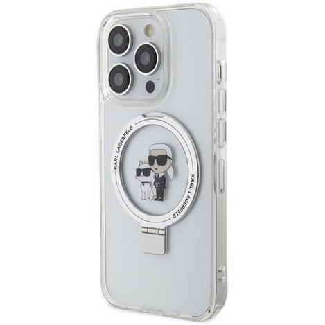 Karl Lagerfeld KLHMP14LHMRSKCH iPhone 14 Pro 6.1&quot; white/white hardcase Ring Stand Karl&amp;Choupette MagSafe