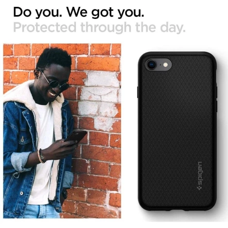 Spigen Liquid Air - Etui iPhone SE 2020 / 8 / 7 (czarny)