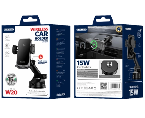 JELLICO car holder with wireless charging W20 15W Black