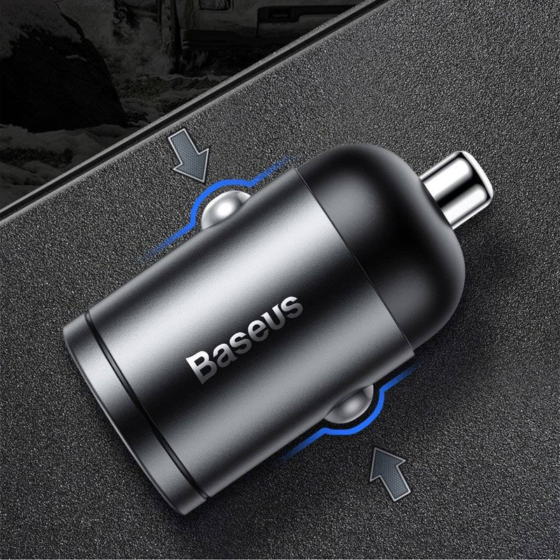 Baseus Tiny Star PPS mini inteligentna ładowarka samochodowa USB 30W Quick Charge 3.0 szary (VCHX-A0G)