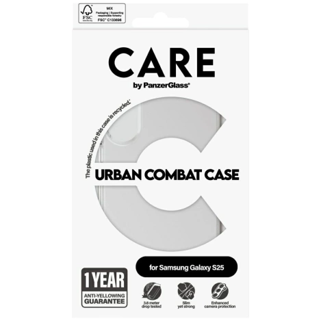 CARE by PanzerGlass Flagship Urban Combat Case for Samsung Galaxy S25 - Transparent