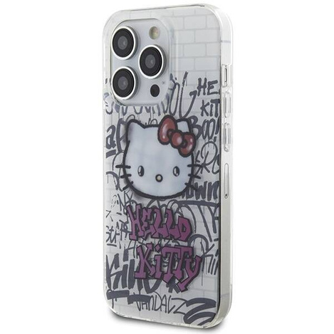 Hello Kitty IML Kitty On Bricks Graffiti case for iPhone 15 Pro - white