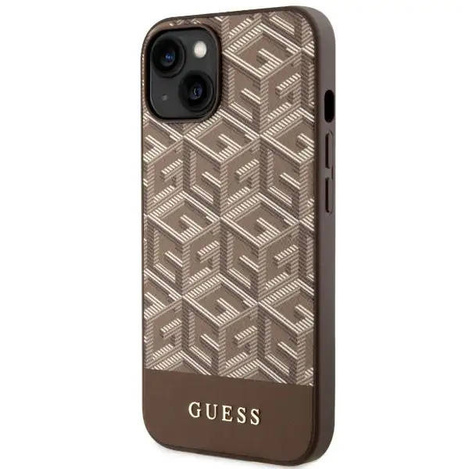 Guess GUHMP14MHGCFSEW iPhone 14 Plus 6,7" braun/braune Hartschale GCube Stripes MagSafe