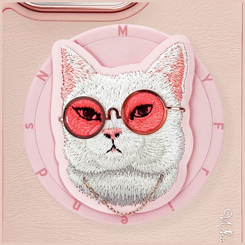 Etui Nimmy Glasses Cool Cat MagSafe do    iPhone 16 Pro Max różowy