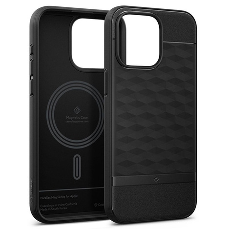 Schutzhülle APPLE IPHONE 15 PRO Caselogy Parallax Mag MagSafe Matte schwarz