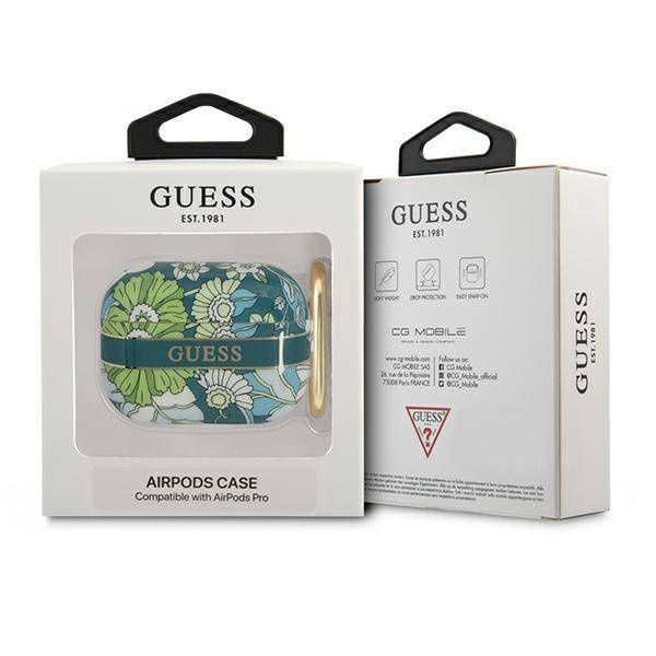 Schutzhülle APPLE AIRPODS PRO Guess AirPods Flower Strap Collection (GUAPHHFLN) grün