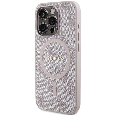 Oryginalne Etui GUESS Hardcase GUHMP14XG4GFRP do iPhone 14 Pro Max (Kompatybilny z Magsafe / 4G Ring classic logo / różowy)