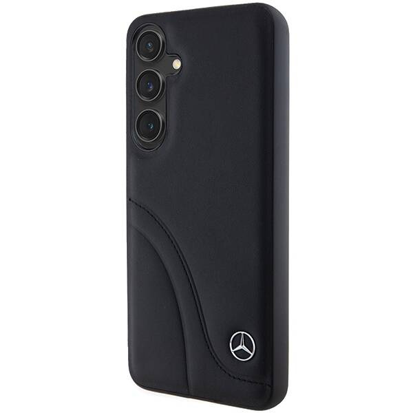 Oryginalne Etui MERCEDES hardcase Leather Curved Stitches MEHCS24S23RBCSK do Samsung Galaxy S24 Czarny