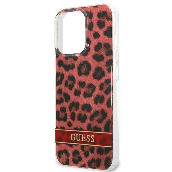 Schutzhülle IPHONE 13 PRO Guess Hardcase Leopard (GUHCP13LHSLEOR) rot