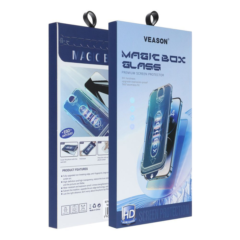 Szkło Hartowane 6D Pro Veason Easy-Install Glass - do Iphone 13 Pro / 14 czarny