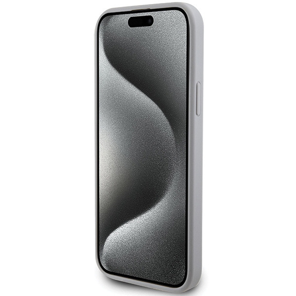 Guess GUHCP15MPS4DGPS iPhone 15 Plus 6,7&quot; Silber/Silber Hardcase Strass Metall Logo