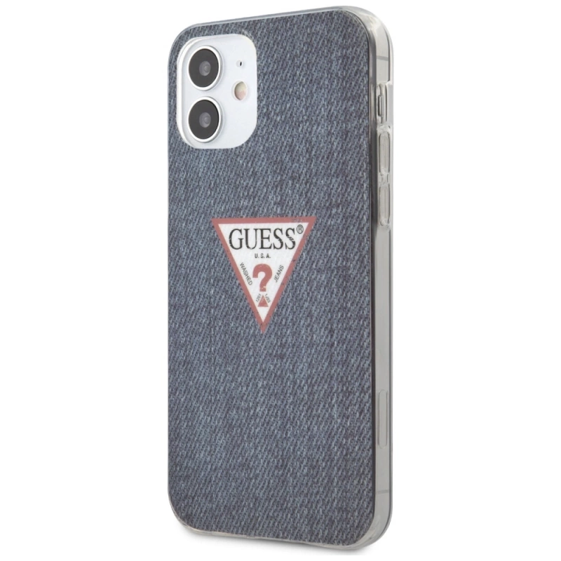Guess Denim Triangle Dk - Etui iPhone 12 Mini (granatowy)