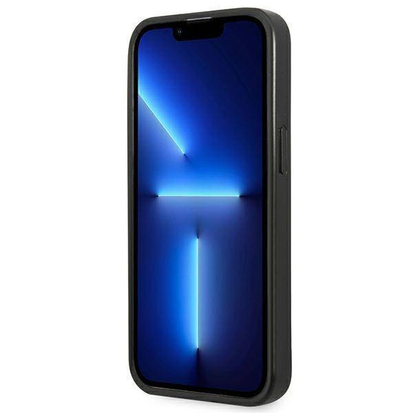 Oryginalne Etui IPHONE 13 Guess Hardcase Saffianotriangle Logo (GUHCP13MPSATLG) srebrne