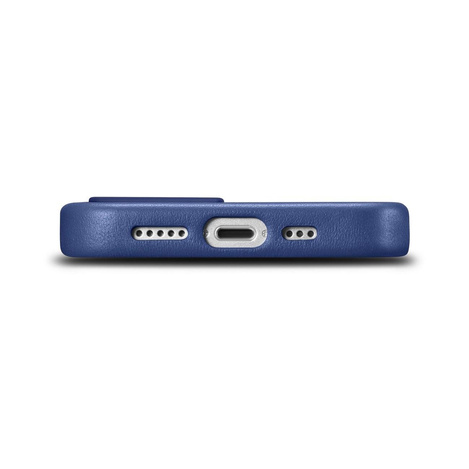 iCarer Case Leather genuine leather case for iPhone 14 blau (WMI14220705-BU) (MagSafe compatible)