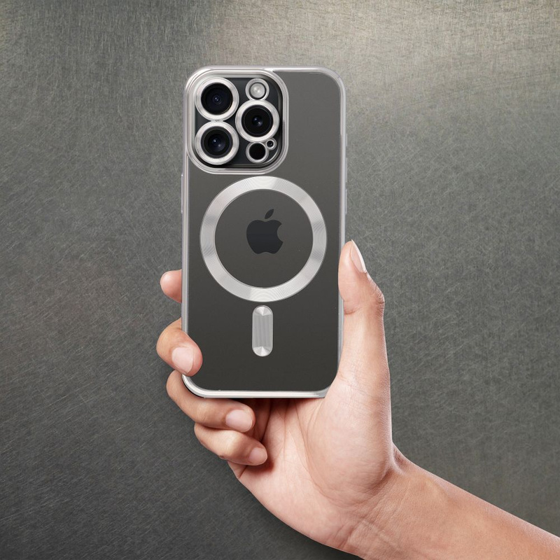 Futerał ELECTRO MAG COVER kompatybilny z MagSafe do IPHONE 16 Pro srebrny