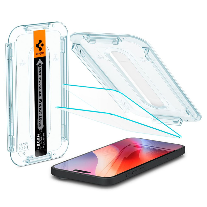 SZKŁO HARTOWANE SPIGEN GLAS.TR ”EZ FIT” 2-PACK IPHONE 15 CLEAR