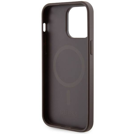 Guess 4G Printed Stripes MagSafe case for iPhone 15 Pro Max - brown