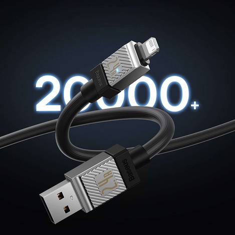 USB - Lightning 2.4A 1m cable Baseus CoolPlay - black