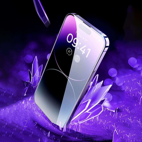 Baseus Full Screen Tempered Glass for iPhone 14 Pro with Speaker Cover 0.3mm + Mounting Frame