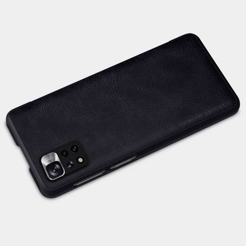 Nillkin Qin Case Cover für Xiaomi Redmi Note 11 Pro + (China) / Redmi Note 11 Pro (China) Kameraschutz Holster Cover Flip Cover Braun