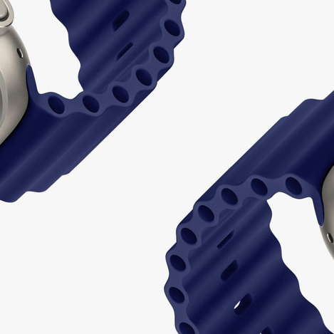 Dux Ducis Strap Watch 8 / 7 / 6 / 5 / 4 / 3 / 2 / SE (41 / 40 / 38mm) Silikonband Armband Marineblau (OceanWave Version)