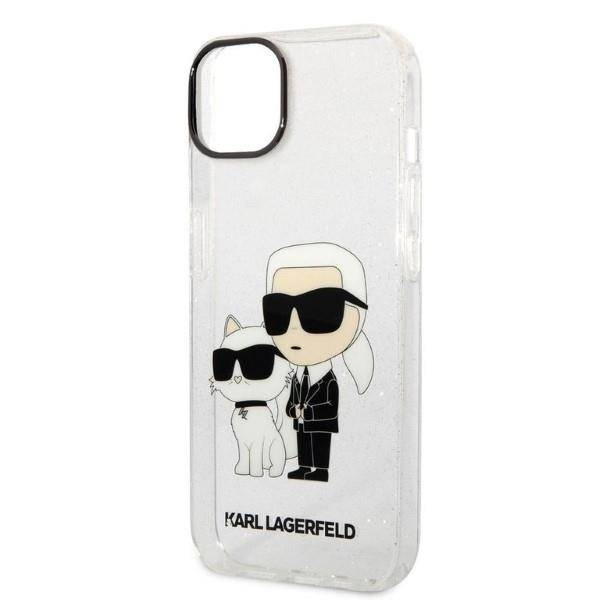 Karl Lagerfeld IML Glitter NFT Karl & Choupette - Etui iPhone 14 Plus (przezroczysty)