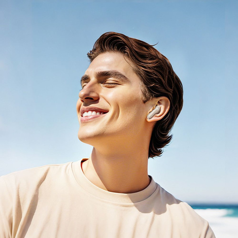 HOCO słuchawki bezprzewodowe bluetooth z ekranem dotykowym TWS ANC + ENC EQ21 białe