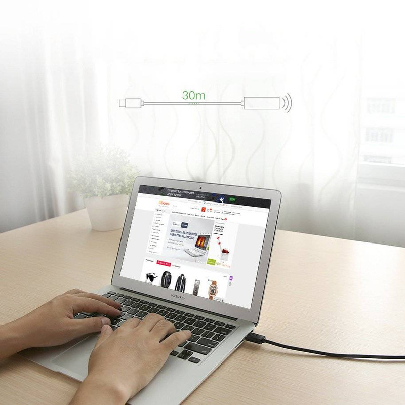 Ugreen kabel aktywny przedłużacz USB 2.0 480 Mbps 10 m czarny (US121 10321)