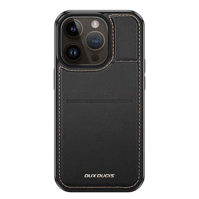 3-in-1-Hülle für iPhone 14 Pro mit MagSafe Wallet RFID-blockierender Ständer Dux Ducis Rafi Mag – Schwarz