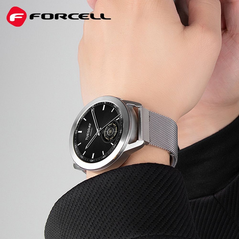 Pasek do Samsung Galaxy Watch Forcell F-Design FS11 magnetyczny stal 20 mm czarny