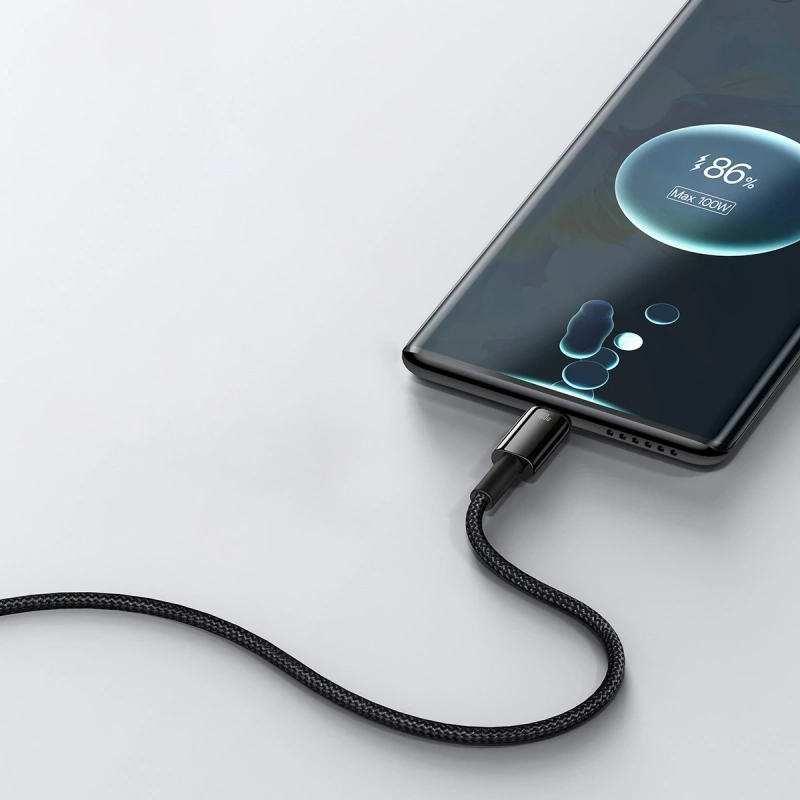 Baseus Tungsten Gold cable USB-A - USB-C 480Mb/s 100W 1m black (CAWJ000001)