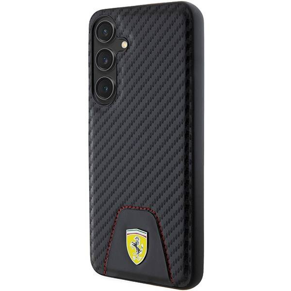 Oryginalne Etui FERRARI hardcase Carbon Stitched Bottom FEHCS24MN3PUK do Samsung Galaxy  S24 Plus Czarny