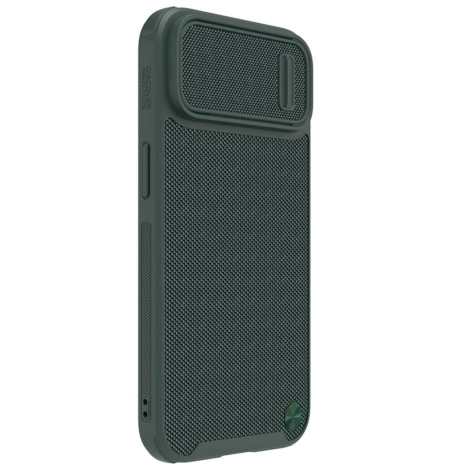 Nillkin Textured S Case für iPhone 14, gepanzerte Hülle mit Kameraabdeckung, grün