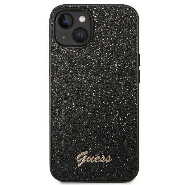 Guess GUHCP14MHGGSHK iPhone 14 Plus 6,7 &quot;schwarz / schwarzes Hartschalenetui Glitter Script