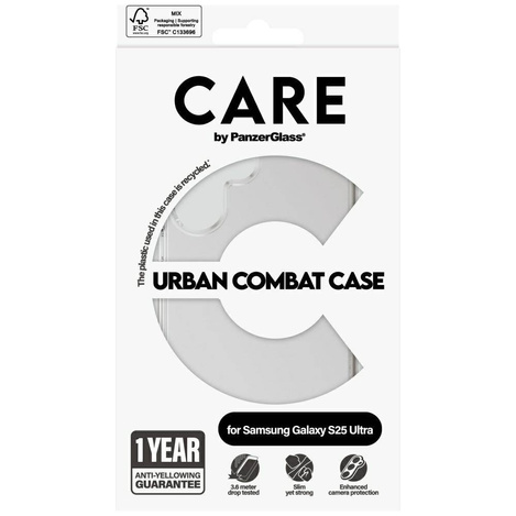 Etui CARE by PanzerGlass Flagship Urban Combat do Samsung Galaxy S25 Ultra - przezroczysty