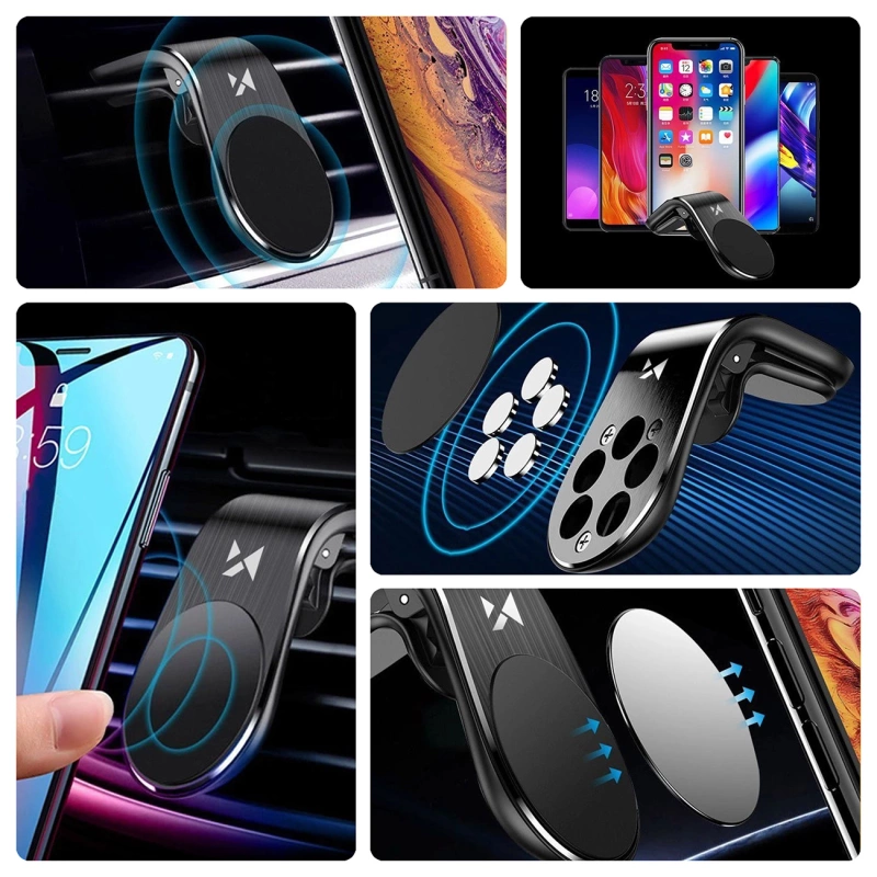 Wozinsky magnetyczny uchwyt samochodowy na kratkę wentylacyjną nawiew czarny (WCH-02)