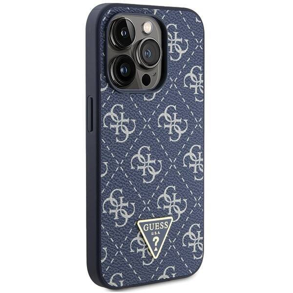 Oryginalne Etui APPLE IPHONE 15 PRO Guess Hardcase 4G Triangle Metal Logo (GUHCP15LPG4GPB) niebieskie