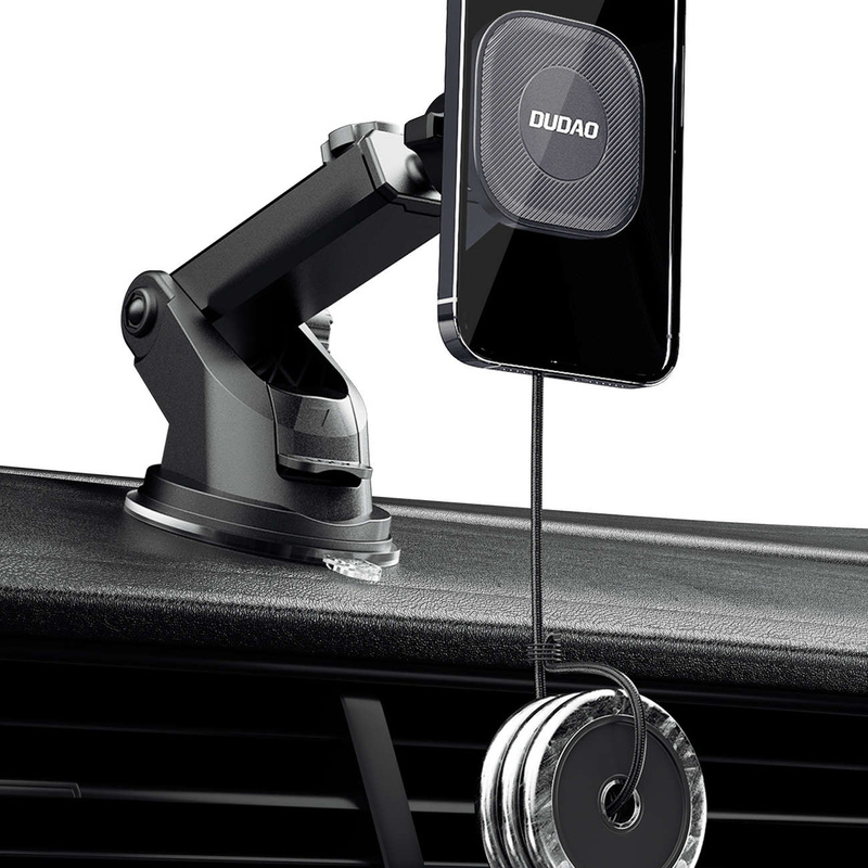 Dudao magnetischer Autotelefonhalter mit Teleskoparm schwarz (F6Max)