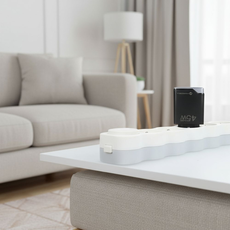 Ładowarka sieciowa do telefonu Forcell F-Energy Ultra Slim GaN III 2 x USB C PD QC4.0 3A 45W B245201(2C) czarna