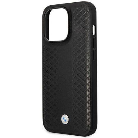 Original Case IPHONE 14 PRO MAX BMW Leather Diamond Pattern MagSafe MagSafe (BMHMP14X22RFGK) black