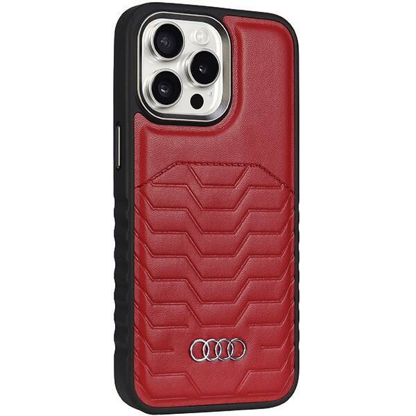 Audi Synthetic Leather MagSafe iPhone 14 Pro Max 6.7" czerwony/red hardcase AU-TPUPCMIP14PM-GT/D3-RD